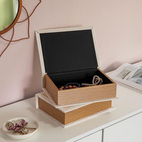 Decorative Vintage Book Shaped Trinket Storage Box - Paper White - Image 3