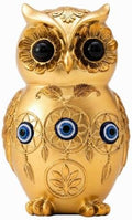 TOHLUCS 4.8" Resin Gold Owl Statue Home Decor with Evil Eye Protection by Thecreationofstatues