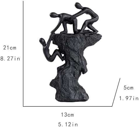 Hebdids - Abstract Wall-Climbing Sculpture in Matte Black,Living Room and Office Dynamic Climbing Wall Character Decoration, Black Statue, 8.27 x 5.12 x 1.97inches Elegant Black Home Decoration Gift - Image 4