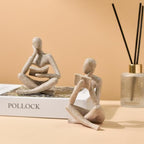 Jinkoozz Reading Women Statue, Thinker Sculptures, Abstract Art Ornament, Modern Aesthetic Figurine Decoration, Suitable for Home Living Room Bedroom Office Shelf Table Desk Bookshelf Decor - Image 2