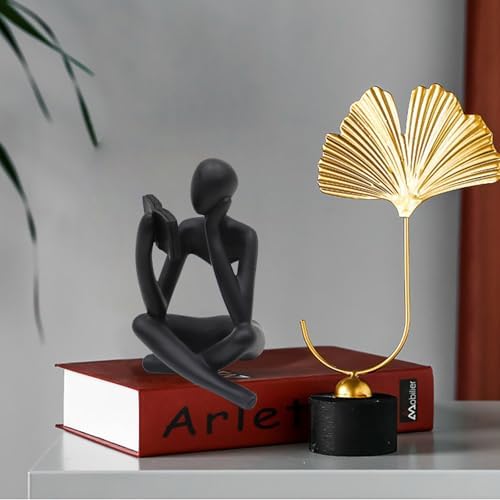 Jinkoozz Reading Women Statue, Thinker Sculptures, Abstract Art Ornament, Modern Aesthetic Figurine Decoration, Suitable for Home Living Room Bedroom Office Shelf Table Desk Bookshelf Decor - Image 2