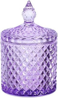 Sizikato Diamond Faceted Glass Candy Jar with Lid, 10oz Purple Decorative Jar, Nut Jar, Dried Fruit Storage Jar. by Sizikato
