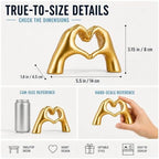Heart Shaped Hand Statue, Gold Home Decor Accents for Living Room Coffee Table TV Cabinet Bookshelf Office entryway Desktop Shelf Small Sculpture Home Decor. - Image 6