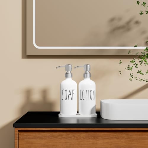 MOMEEMO Hand Soap Dispenser for Bathroom, White & Silver - Image 5