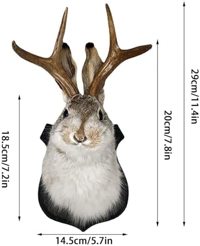 HSOSK Jackalope Mount, Jackalope Taxidermy, Deer Head Wall Mount, Resin Deer Head Animal Wall Art, for Home Wall Decoration - Image 2