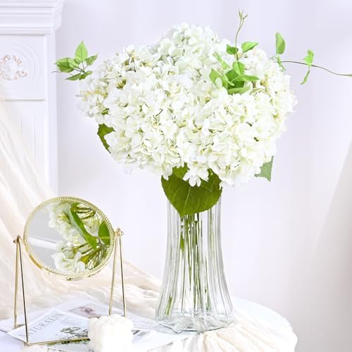 Waipfaru 4PCS Real Touch Hydrangea Artificial Flowers 20" Latex Hydrangea - Image 3