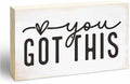 Rustic Wooden Block Sign - You Got This - 5"X3" Pine Wood Plaque, Home & Garden Decor, Christmas Housewarming Gift For Friends, Desk & Tabletop, Shelf Accessories - A18 by EXW