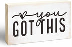 Rustic Wooden Block Sign - You Got This - 5"X3" Pine Wood Plaque, Home & Garden Decor, Christmas Housewarming Gift For Friends, Desk & Tabletop, Shelf Accessories - A18 by EXW