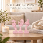3 Pcs Thinker Small Statue Set - Pink Art Abstract Home Accent Figurines for Decor Woman Apartment Bookshelf Floating Shelf Coffee Table Office Desk Bathroom Counter Decor (3 Pcs Pink, 6") - Image 4