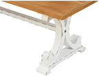 LuxenHome 45" Farmhouse Entry Table, Rustic Bench, Distressed White Coffee Table - Image 7