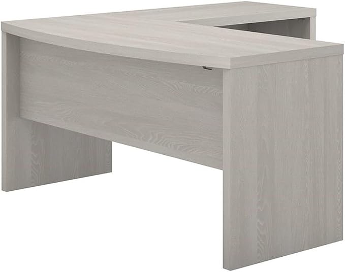 Bush Business Furniture Echo L Shaped Bow Front Office Desk in Gray Sand by BushBusinessFurniture