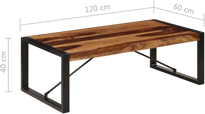 Coffee Table 47.2"x23.6"x15.7" Solid Sheesham Wood, End Tables, Living Table - Image 2