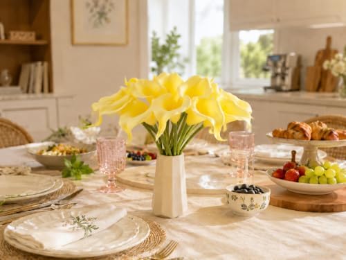 Mandy's 20pcs Light Yellow Calla Lily Artificial Flowers - Image 5
