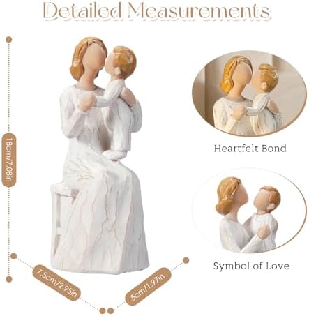 Mother and Baby Figurine, New Mom Gift Resin Statue, Motherhood Sculpture - Image 2