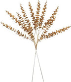 CATTREE Artificial Eucalyptus, Plastic Gold Plants Christmas Decorations Fake Shrubs Bushes for Indoor Home Table Centerpieces Hotel Hall Party Decor Wedding Planting Filler 30" Tall Golden 2 Pack by CATTREE