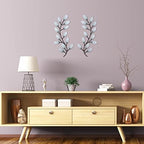 Zhengmy 2 Pcs Metal Leaf Wall Art Vine Branch Decor,Retro White - Image 4