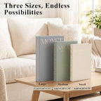 Emibele 3 Pack Fake Linen Book Storage Boxes Modern Home Shelf Table Decor - Image 4