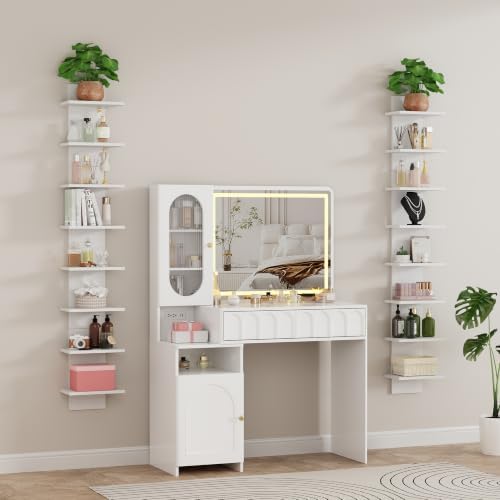 Qupui 8 Tier Wall Shelf Unit, 63 Inch Floating Storage, 9.3 Inch Wide,White - Image 4