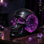 Black and Purple Resin Skull Figurine Statue. Good Gifts for Skull Lovers - Image 5