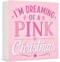 Pink Christmas Decor I'm Dreaming of A Pink Christmas Wood Box Sign by GUDIO
