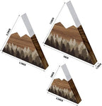 3 Pcs Mountain Shelf Decor Mountain Wooden Wall Decor Forest Art, Taupe - Image 2