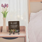 Inspirational Christian Desk Decor, Be Still And Know That I Am God Rutsic Sign, Desk Decorations For Office Home Living Room Bathroom, Eucalyptus Shelf Decor, Wooden Plaque With Stand (06) - Image 4