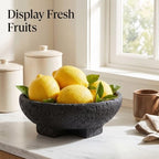 FESTGLOX Black Decorative Bowl, Large Fruit Bowl for Kitchen Counter - Image 4