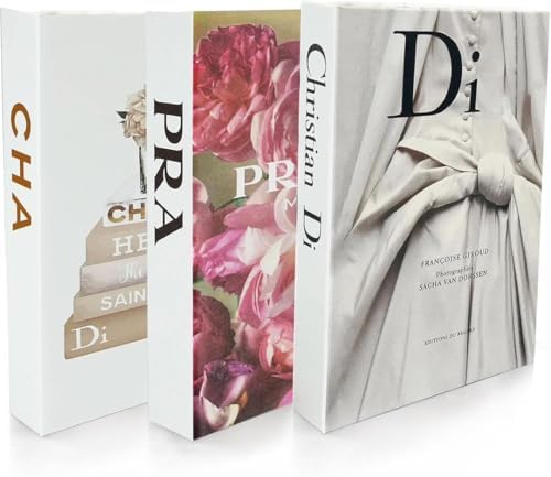Set of 3 Decorative Faux Books for Home Decor Designer Hard Cardboard Coffee Table Bookshelf Display Modern Living Room Shelf Styling by Unknown