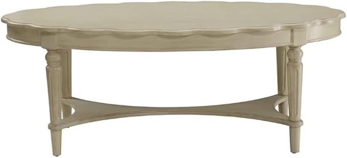 Acme Fordon Oval Coffee Table in Antique White - Image 4