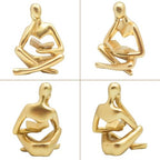 Jinkoozz Gold Reading Women Statue, Thinker Sculptures, Abstract Art Ornament, Modern Aesthetic Figurine Decoration, Suitable for Home Living Room Bedroom Office Shelf Table Desk Bookshelf Decor - Image 6