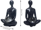 Yoga Girl Abstract Lady Woman Statue, Black, 7.9 inches Tall - Image 3