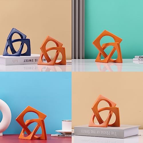 Geometric Cube Orange Knot Decorations, Geometric Sculptures, Modern Home Decorations for Home Decor Accents, Dining Tables, on Shelves, Consoles, entryway Tabletop centrepieces - Image 6
