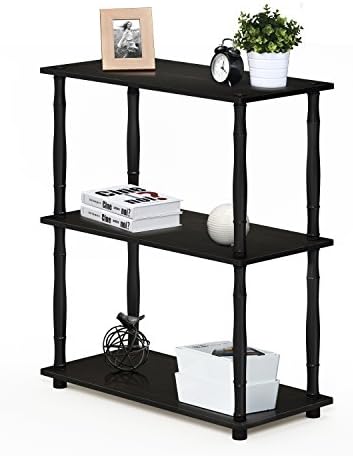 Furinno Turn-N-Tube 3-Tier Compact Multipurpose Shelf Display Rack with Classic Tube, Espresso/Black by Furinno-FitsYourSpaceFitsYourBudget