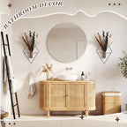 Jexine 2 Pcs Hanging Artificial Planters Wall Decor, Bronze, Pampas - Image 5