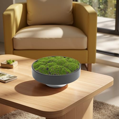 NAHARO New Moss Bowl, Handmade Ceramic. 11" Artificial Moss Bowl Centerpiece for Home Decoration, Living Room, Office - Image 4