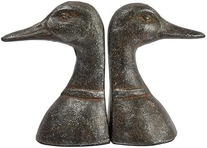 Creative Co-Op Decorative Distressed Cast Metal Duck Head Bookends, Black, Set of 2 - Image 5