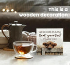 Highland Cow Bathroom Decor Sign - Farmhouse Western Animal Bathroom Decor,Rustic Farm Animal Welcome Please Seat Yourself Thank You Signs,Highland Cow Gifts for Women Signs & Plaques - Image 2