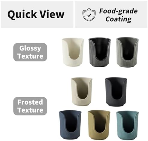 Dobbyby Ceramic Bathroom Cup Dispenser with Stylish Vertical Stripes - Disposable Mouthwash Cup Holder Holds 3-4oz Paper Cups for Rinsing Cups on Bathroom Vanity Countertops (Matte Black) - Image 4