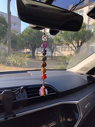 7 Chakra Gemstones Healing Feng Shui Crystals Window Car Decorations Hanging Ornament Dowsing Pendulum Good Luck Home Decoration for Reiki Yoga Meditation - Image 3
