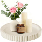 Decorative Tray for Coffee Table Decor - Resin Round Tray Stylish Coffee Table Centerpiece for Living Room Decor, Minimalist Vanity Organizer for Candles, Perfume, Bathroom & Home Styling by Seyorakus