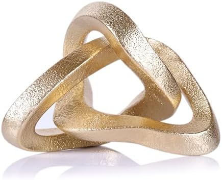 LCCCK Infinity Knot Sculpture Gold Knot Decor Object, Abstract Knick Knacks Coffee Table Modern Statue, Gold Sculpture for Home Living Room Table Ornaments and TV Stand Bookshelf Decorative by LCCCK