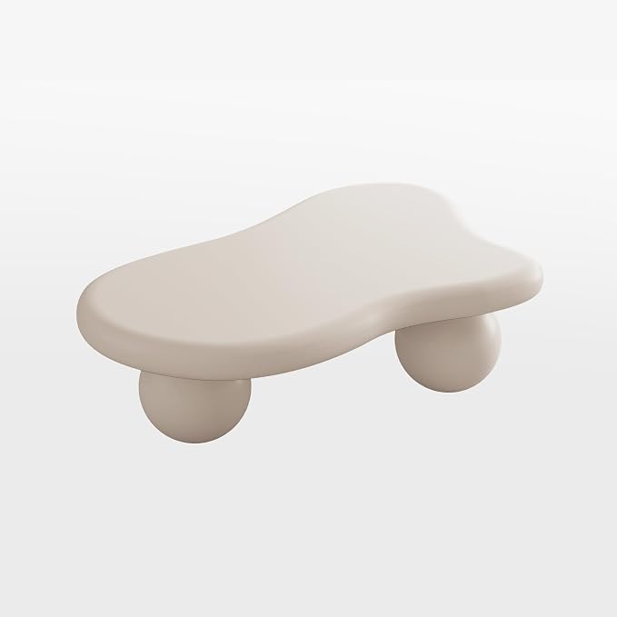 40” Cloud Coffee Table with 3 Ball Legs, Modern Irregular Center Table - Image 8