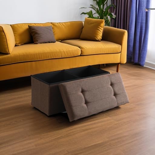 Storage Ottoman Bench Foldable Seat Footrest Shoe Bench End of Bed Storage - Image 6