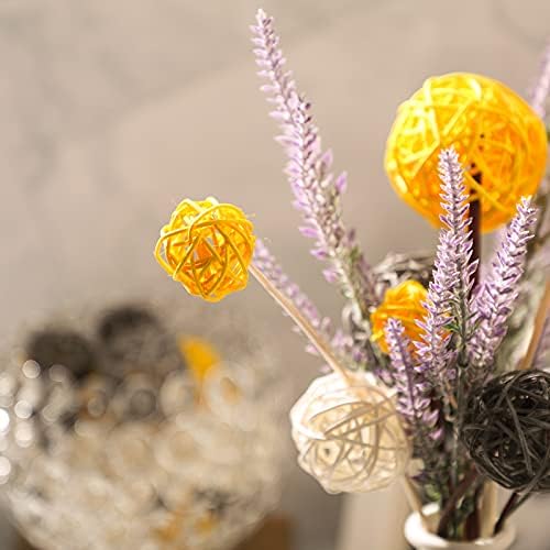 Patelai Wicker Ball Orbs,Yellow, Gray, White,2.4'',2'',1.6'',1.2'' - Image 6