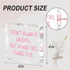 Fun Pink Decoration, 4x4 inches Acrylic Desktop Ornament, Suitable for Birthday and Christmas Gifts for Colleagues, Friends and Family, Funny Office Sayings and Slogans - Image 2