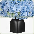 Briful Blue Hydrangea Artificial Flowers in Ceramic Vase, Black Vase Farmhouse Centerpieces for Tables, Dining Table Vase with Fake Flowers for Home Decor Indoor Kitchen Living Room - Image 4