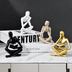 Gold Reading Women Statue, Thinker Sculptures, Abstract Art Ornament, Modern Aesthetic Figurine Decoration, Suitable for Home Living Room Bedroom Office Shelf Table Desk Bookshelf Decor (Gold Left) - Image 4