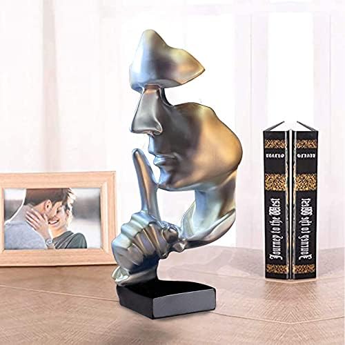 aboxoo Abstract Statues Silence is Gold Decorative Objects (Silver) - Image 2