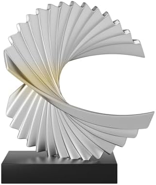 Ocean Wave Statue Abstract Decor,Office Decor Shelf Accents for Men,Silver by Paytonture