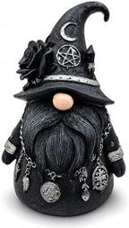 Gothic Witch Gnome Figurine Decor, Resin Witch Statue with Black Rose, Moon & Crystal Accents, Witch Decor for Shelf, Desk & Bookshelf, Dark Academia Home Decor by GJFASGF